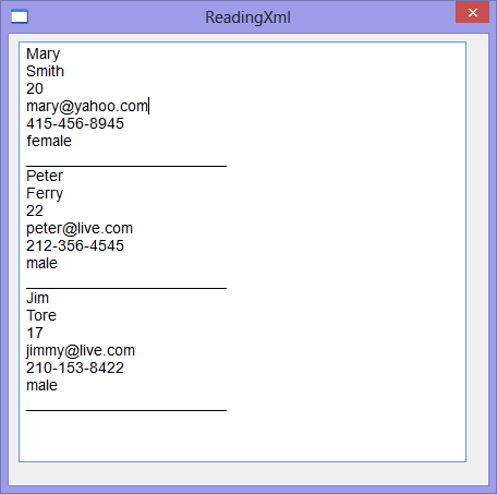 ReadingXmlRun