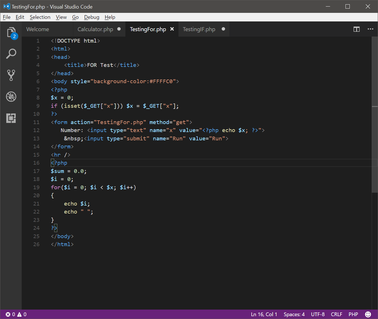 TestingFor