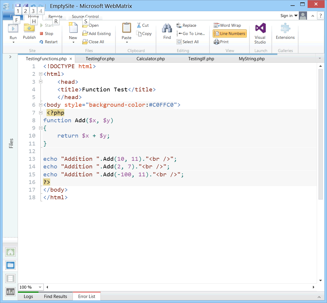 TestingFunctions