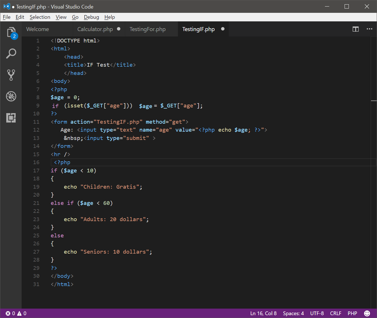 TestingIF