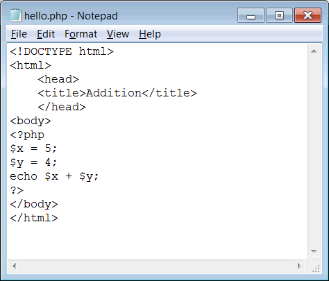 hellophpContent