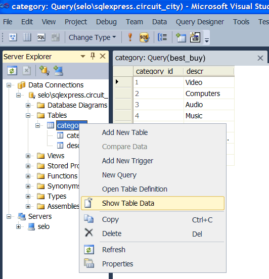 ShowTableData