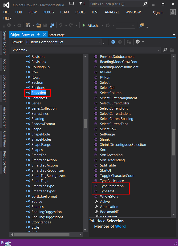 MsWordSelection